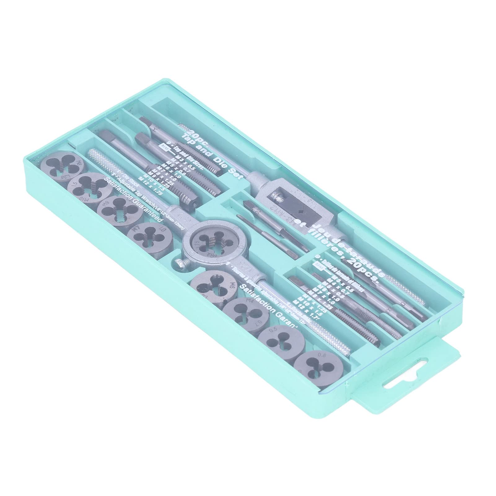 Car Repair Die Taps, 20Pcs Tap Die Tap Set Tool Steel Car Repair Die Taps for Model Processing DIY Cast Iron Aluminum, Hex Threading Dies