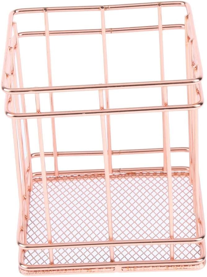 Wire Mesh Rose Gold Copper Brush Holder, Makeup Organiser, Pen Pencil Holder