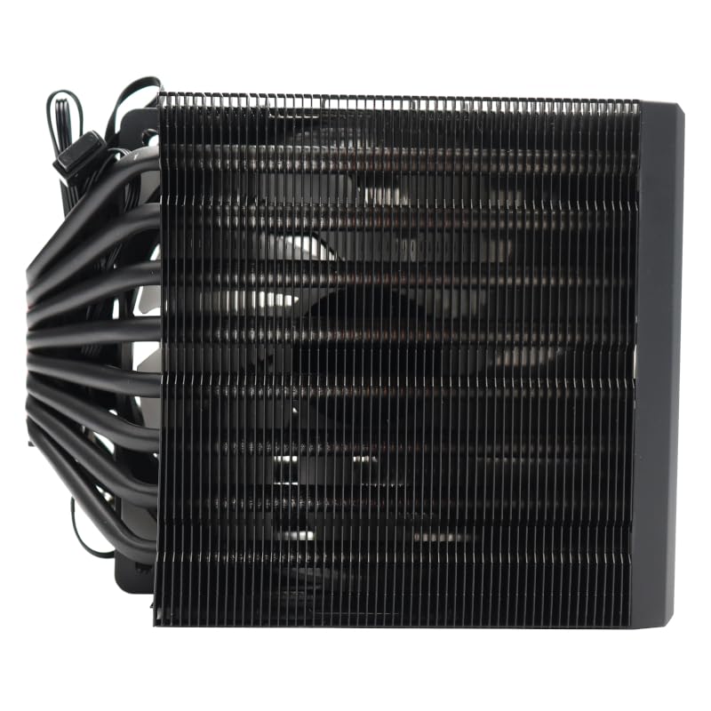 SLIMBOOK Cooltop - Dissipatore CPU da 280 W, 8 tubi in rame, 2 ventole da 12 cm RGB, 1600 giri/min, compatibile Intel 1851 e AMD AM5