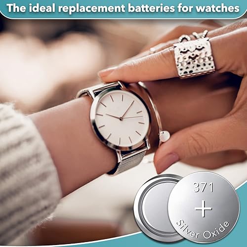 Miniatura 5 de Loopacell - Pilas de botón de batería para reloj (paquete de 2 unidades) - 371, 370, SR920SW, 1188SO, SR69, SP370, 1171SO, SP371, V370, G64, LR920,