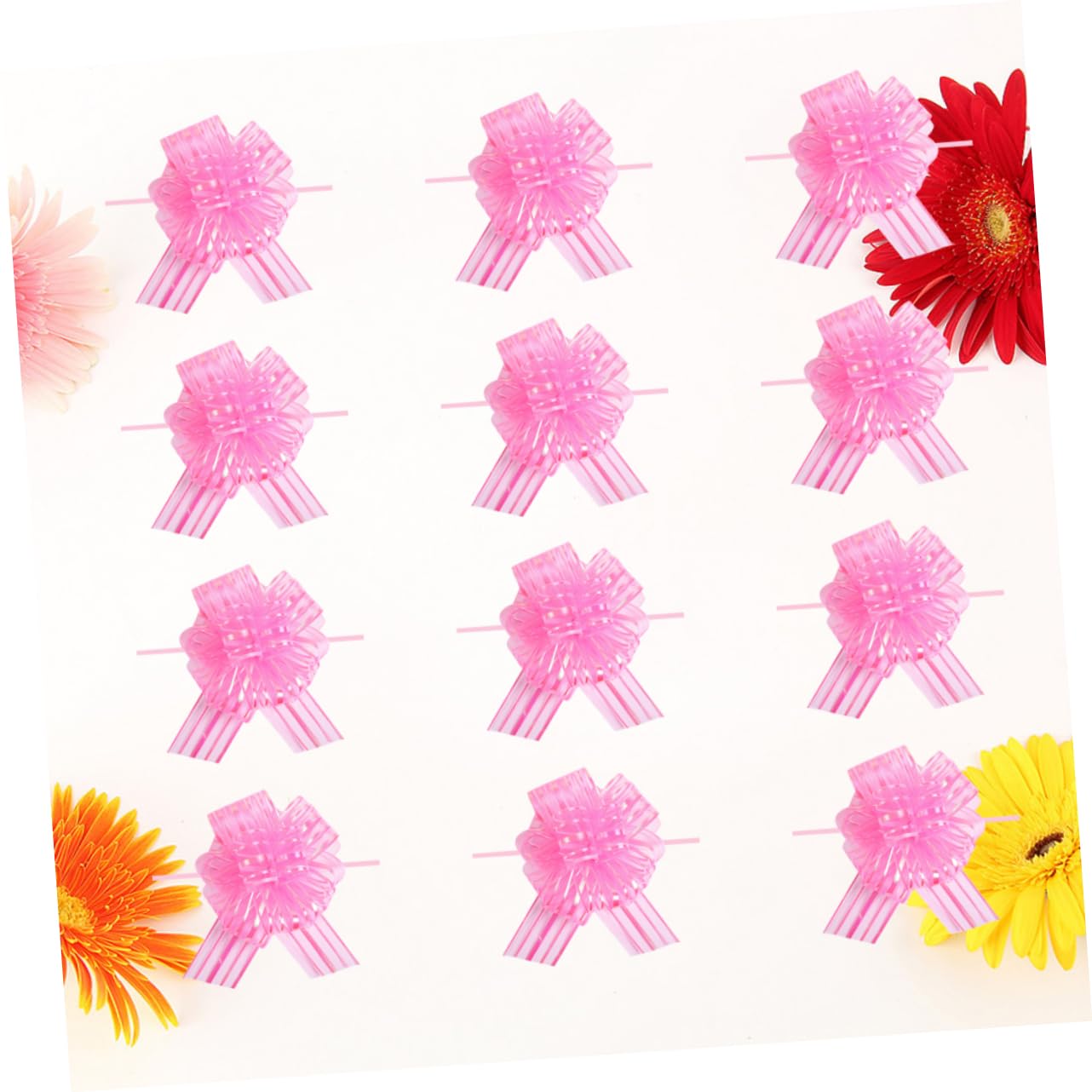 FOMIYES 36 Piezas Tirar Lazos para de Navidad del árbol de Navidad Lazo de Organza moños navideños bombonera de Boda decoración de Lazos de Boda Rosa