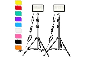 Photography and Videography Lighting Kit with LED Studio Streaming Lights