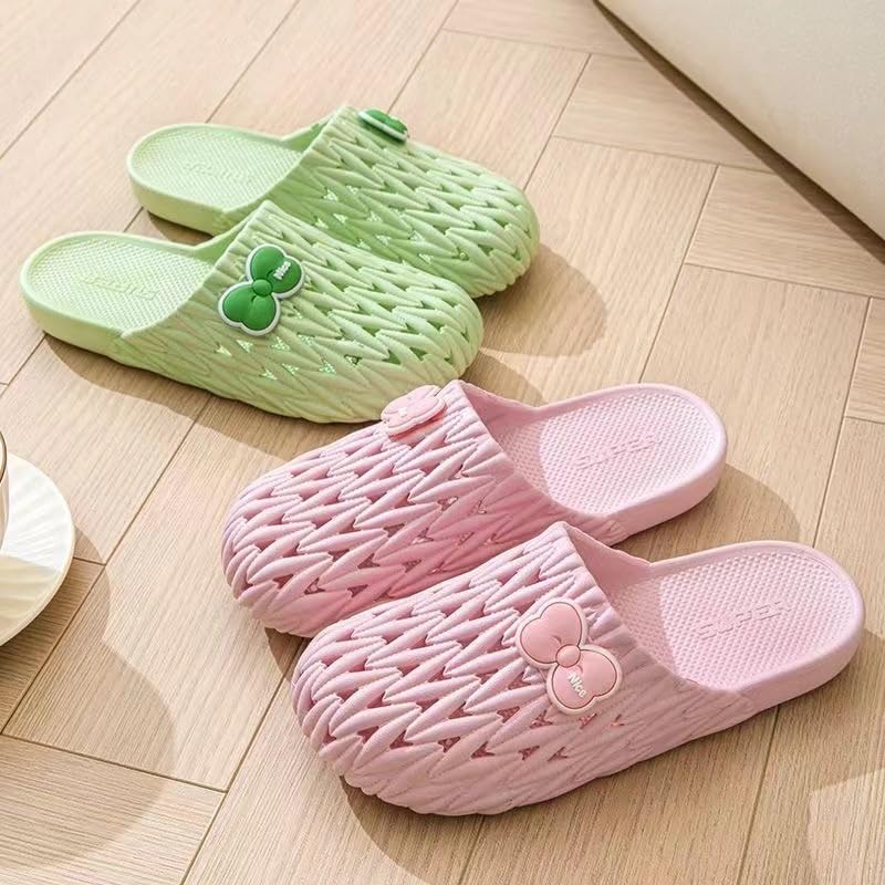 Loizziuy Women's Summer Non-Slip Cute Bowknot Slide Sandals Soft Sole Indoor Outdoor Bathroom Slippers4