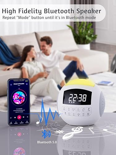 Miniatura 3 de Máquina de ruido blanco con 42 sonidos de sueño para bebés, adultos y niños, altavoz inalámbrico Bluetooth con luz nocturna de 7 colores, 7
