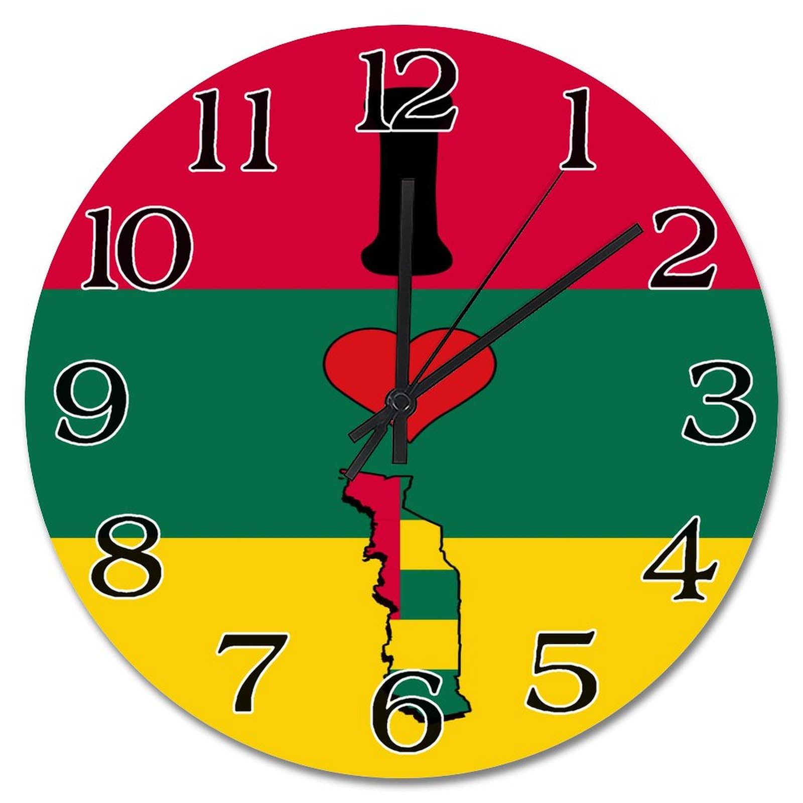 Horloge murale en bois Togo pour salon vintage et chaleureux