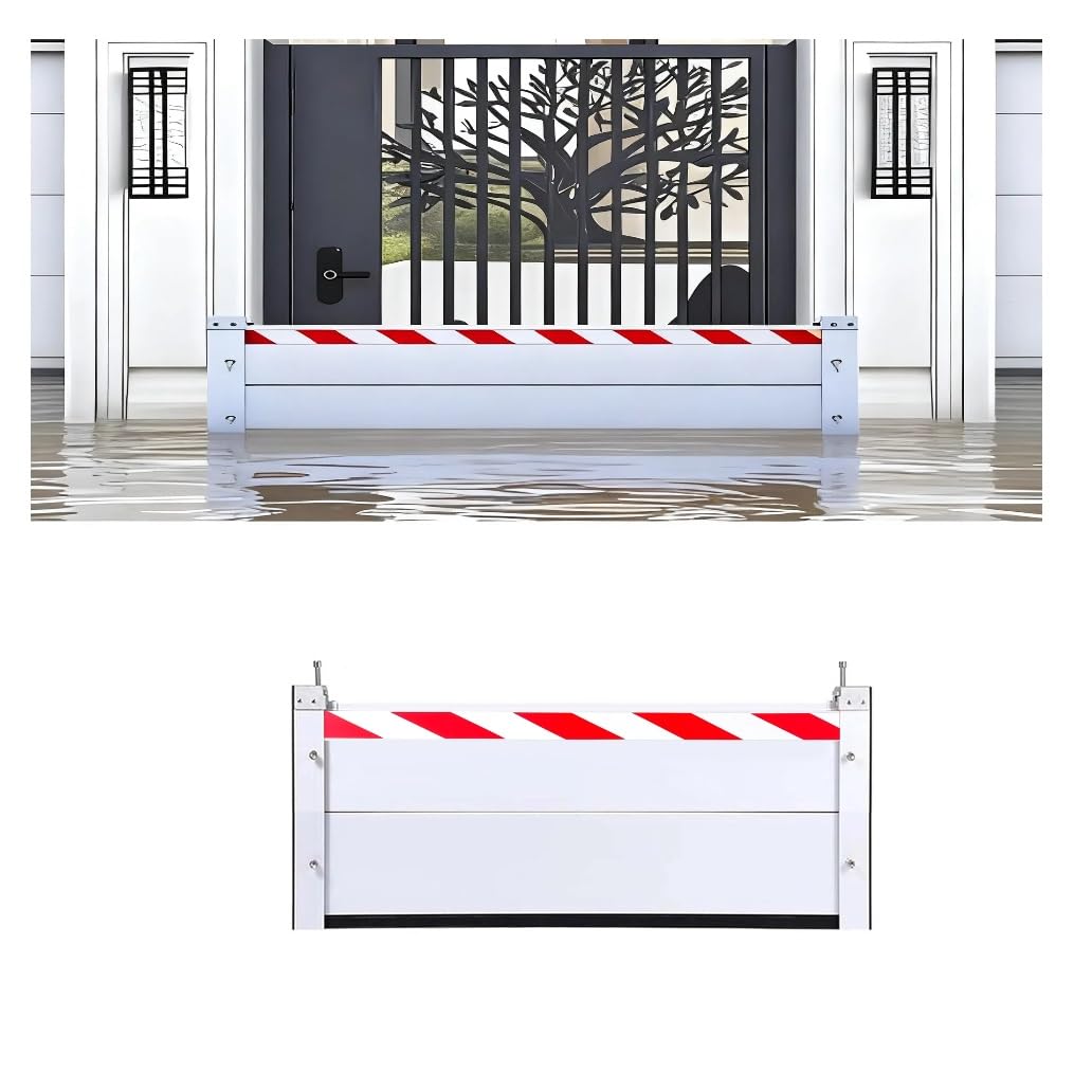 Barrière anti inondation en aluminium amovible de 156x40cm pour garage et entrée