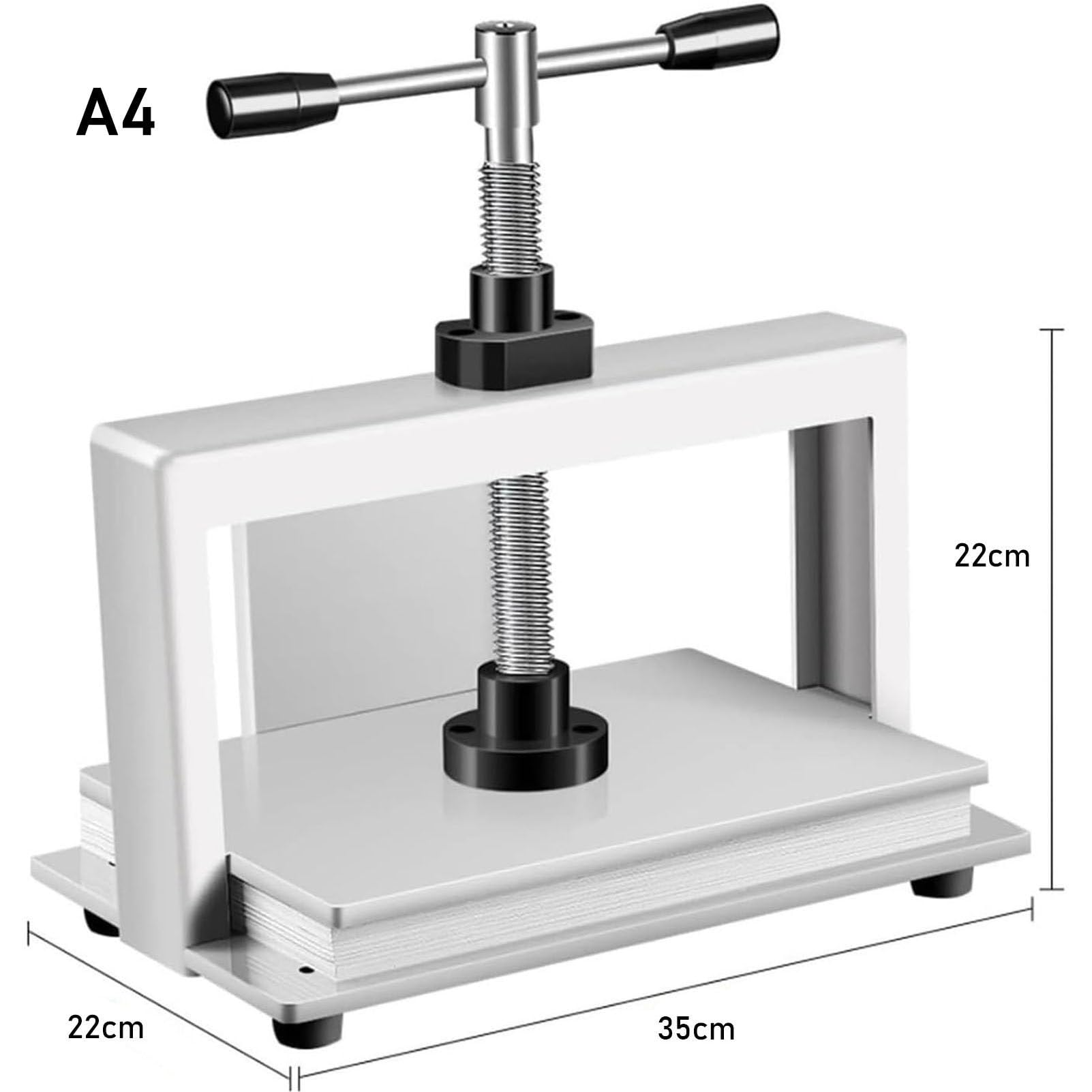 Flachbettpresse, manuelle Bindepresse, Maschine zum Glätten und Rillen von Büchern, 3306 lb (1500 kg) Druck zum Glätten von Gutscheinbüchern (A4)