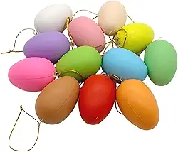 Conjunto de 12 Ovos de Páscoa para Enfeitar Cestas, Árvores e Árvores de Páscoa - Ideal para Artesanato Infantil, Colorida