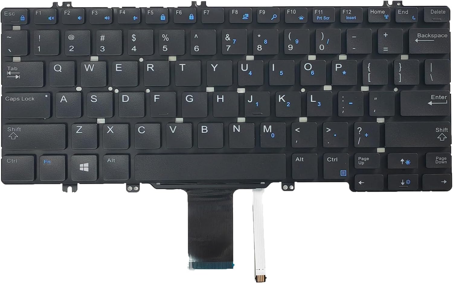 Replacement Keyboard for Dell Latitude 5290 7280 7290 7390 5280 5289 2-in-1 7380 7390 2-in-1 Series Laptop with Backlit Keyboard US Layout P/N: PK131S51B00 V160325BS