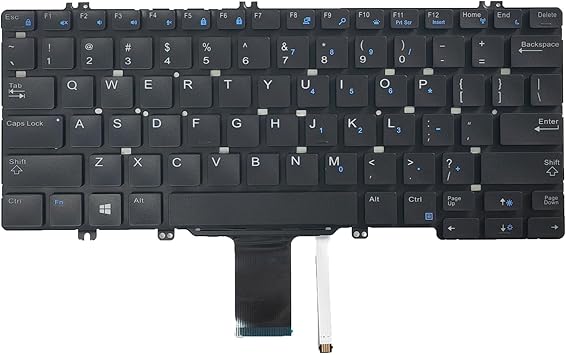 Replacement Keyboard for Dell Latitude 5290 7280 7290 7390 5280 5289 2-in-1 7380 7390 2-in-1 Series Laptop with Backlit Keyboard US Layout P/N PK131S51B00 V160325BS