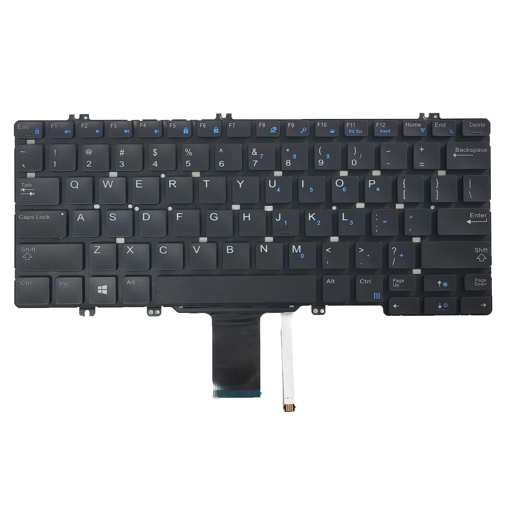 Replacement Keyboard for Dell Latitude 5290 7280 7290 7390 5280 5289 2-in-1 7380 7390 2-in-1 Series Laptop with Backlit Keyboard US Layout P/N: PK131S51B00 V160325BS