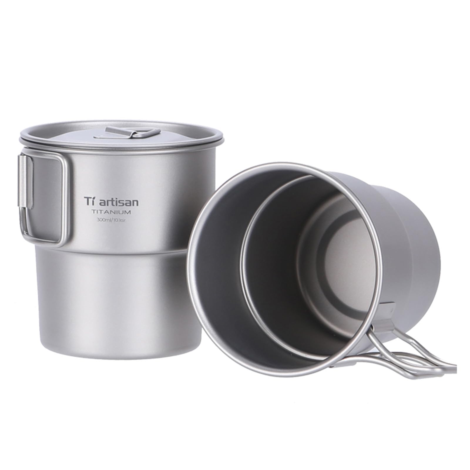 Tasse En Titane 300 Ml Avec Couvercle Empilable Tiartisan - Vaisselle Camping Randonnée Léger