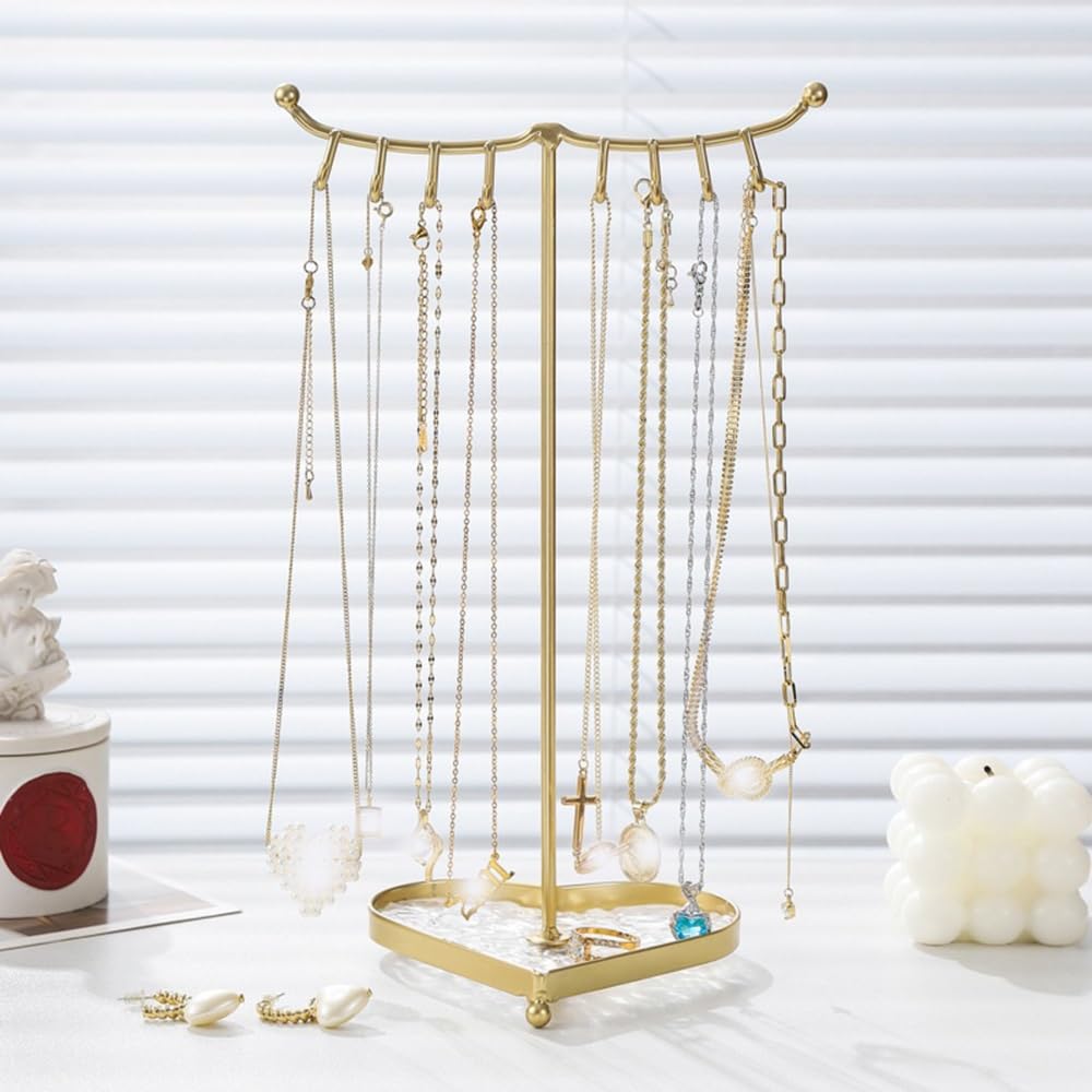 Organisateur de bijoux en fer créatif, collier forme cœur détachable, boucles d'oreilles, bureau debout Support Bijoux(Noir)