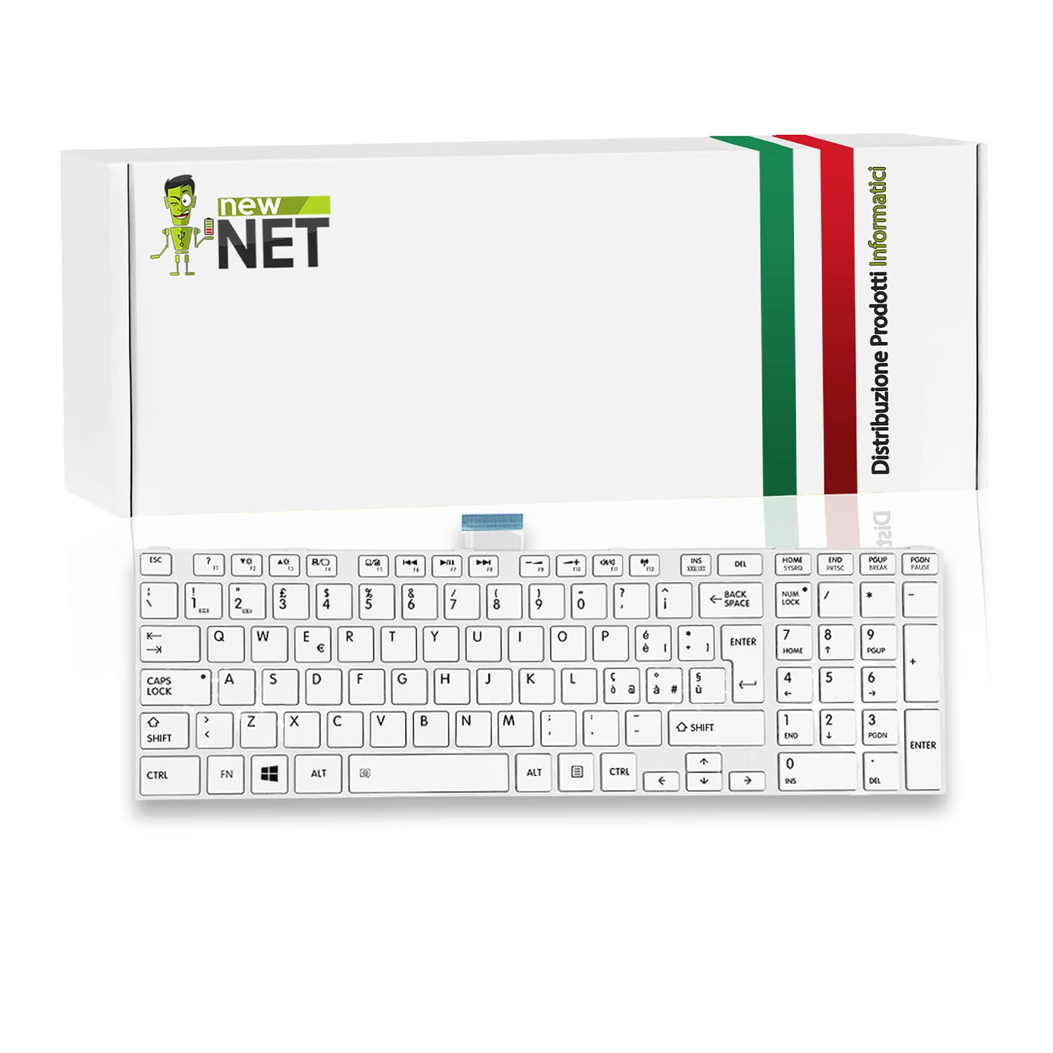 Tastiera Italiana Per Notebook Toshiba MP-11B56I0-528A – Layout QWERTY, Cornice Nera