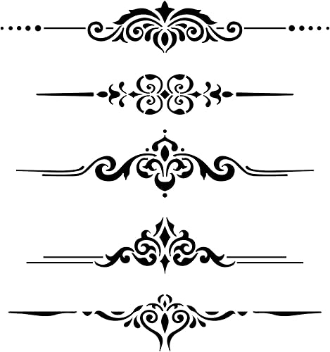 Plantilla de detalles para muebles (plástico de 10 milésimas de pulgada) | Plantillas decorativas para pintar en madera, pared, azulejos, lienzo,