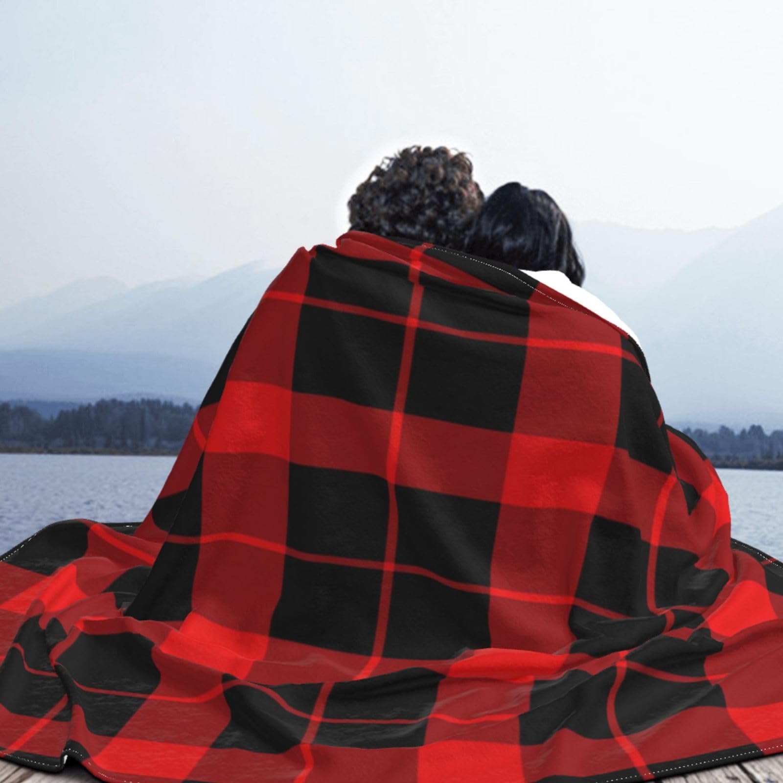 Mexpekil Coperta natalizia a quadri, morbida e calda, coperta in pile di flanella, decorativa, per letto, divano, viaggio, 150 x 200 cm
