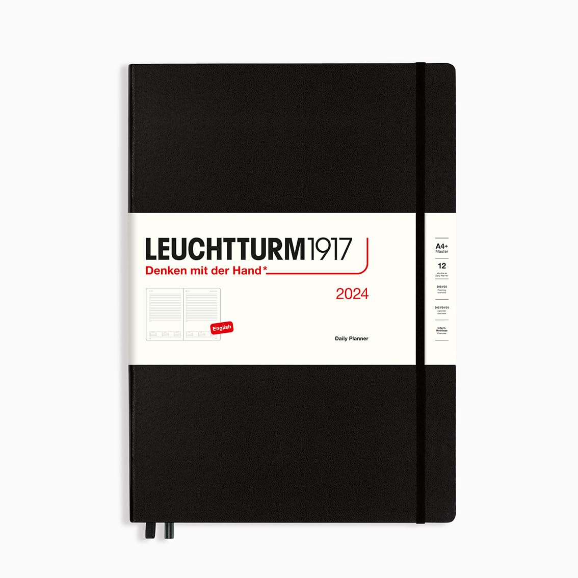 LEUCHTTURM1917 367874 Agenda journalier Master (A4+) 2024, noir, anglais, 12 mois