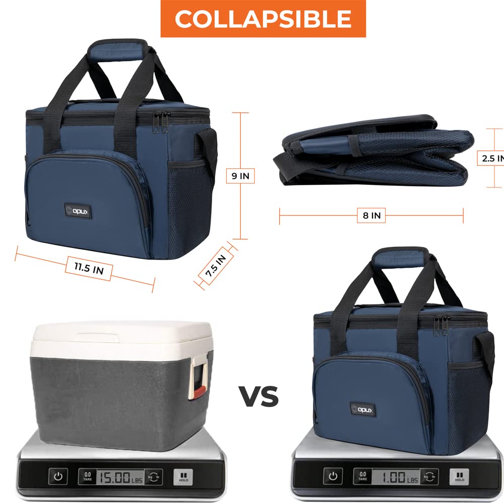 OPUX Bolsa de almuerzo para hombre, con aislamiento de 9 cuartos de galón, bolsa de almuerzo para hombre, pequeña nevera de viaje para camping, familia, barbacoa, picnic, playa, coche, caja de