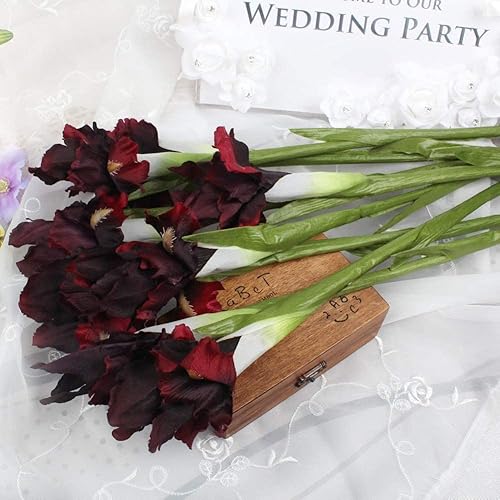 Vista 15 de Paquete de 4 tallos largos de seda con tallos largos de seda de Irlanda Irlanda Irlanda, flores falsas para decoración de bodas, arreglos florales