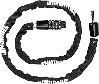 Bicycle Chain Lock, 4 Digit Dial Combination Bike Lock, Heavy Duty Anti Theft Bike Lock with Resettable Password, Cycle Chain Lock, Multiple Purposes Chain Lock for Motorcycle, Bicycle, Scooters, Door