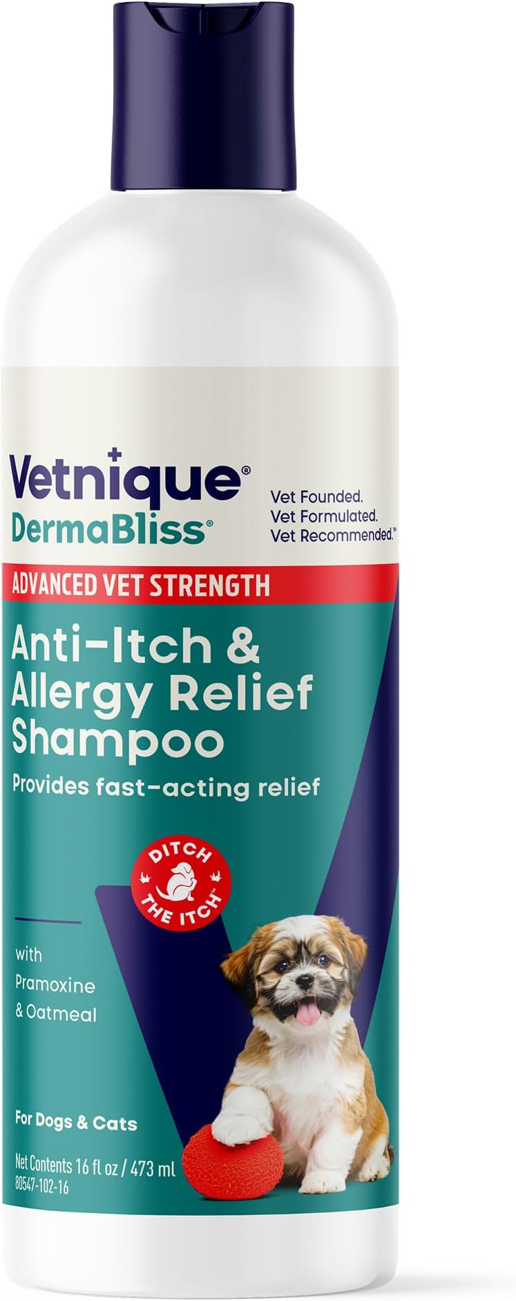 Labs Dermabliss Anti Itch & Allergy Relief Medicated Dog Shampoo for Allergies and Itching with 1% Pramoxine HCL, Safflower Seed Oil, and Oat Extract for Dogs and Cats 16oz …
