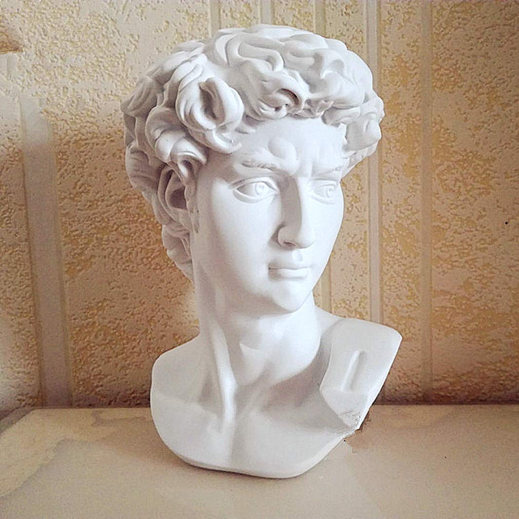 Buy GEPIJPGEKH David Head Bust Mini Statue Greek Style Sculpture Resin Handmade Craft Sketch