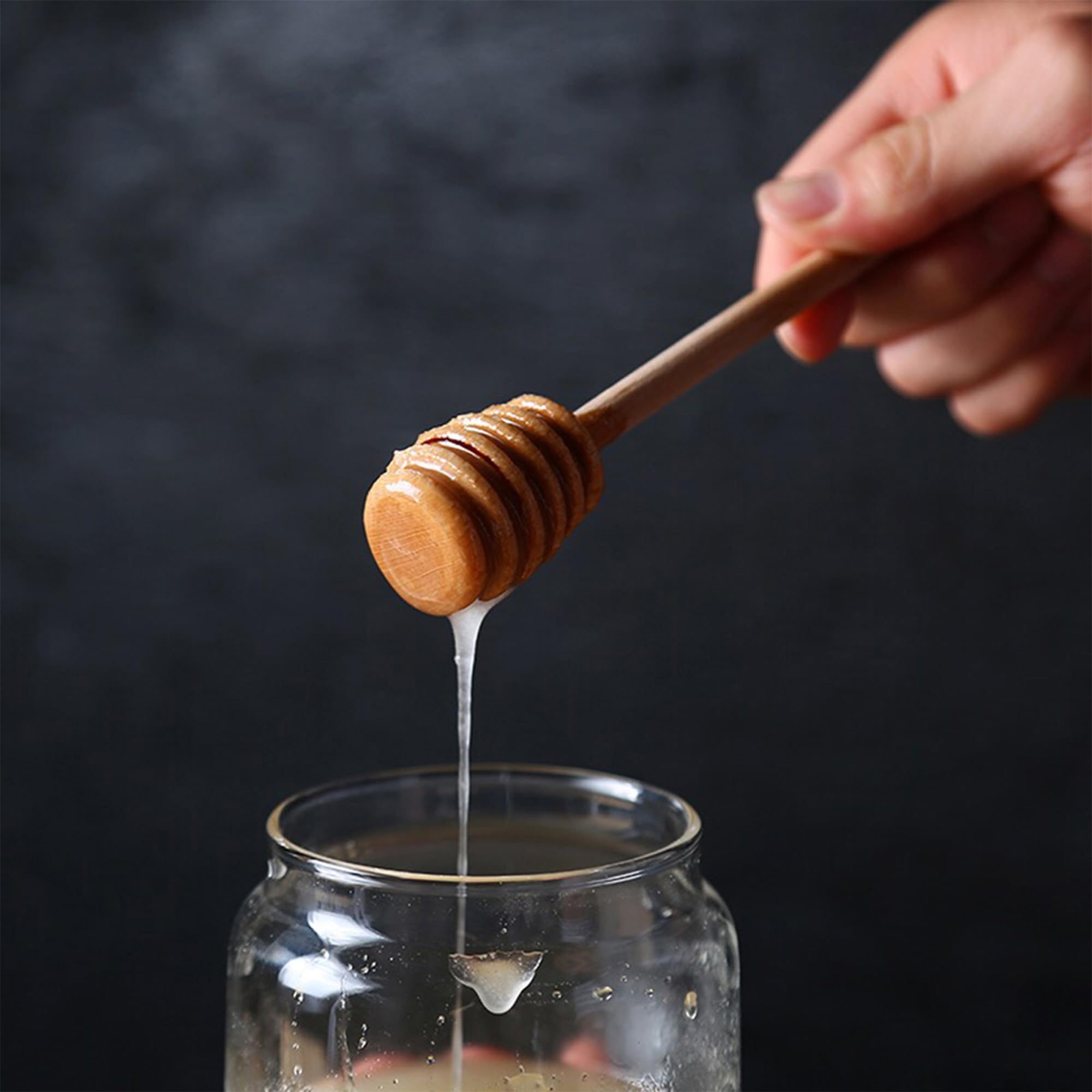 50 cucchiai per miele in legno per raccogliere marmellate e marmellate portatili per feste di nozze (15,2 cm)