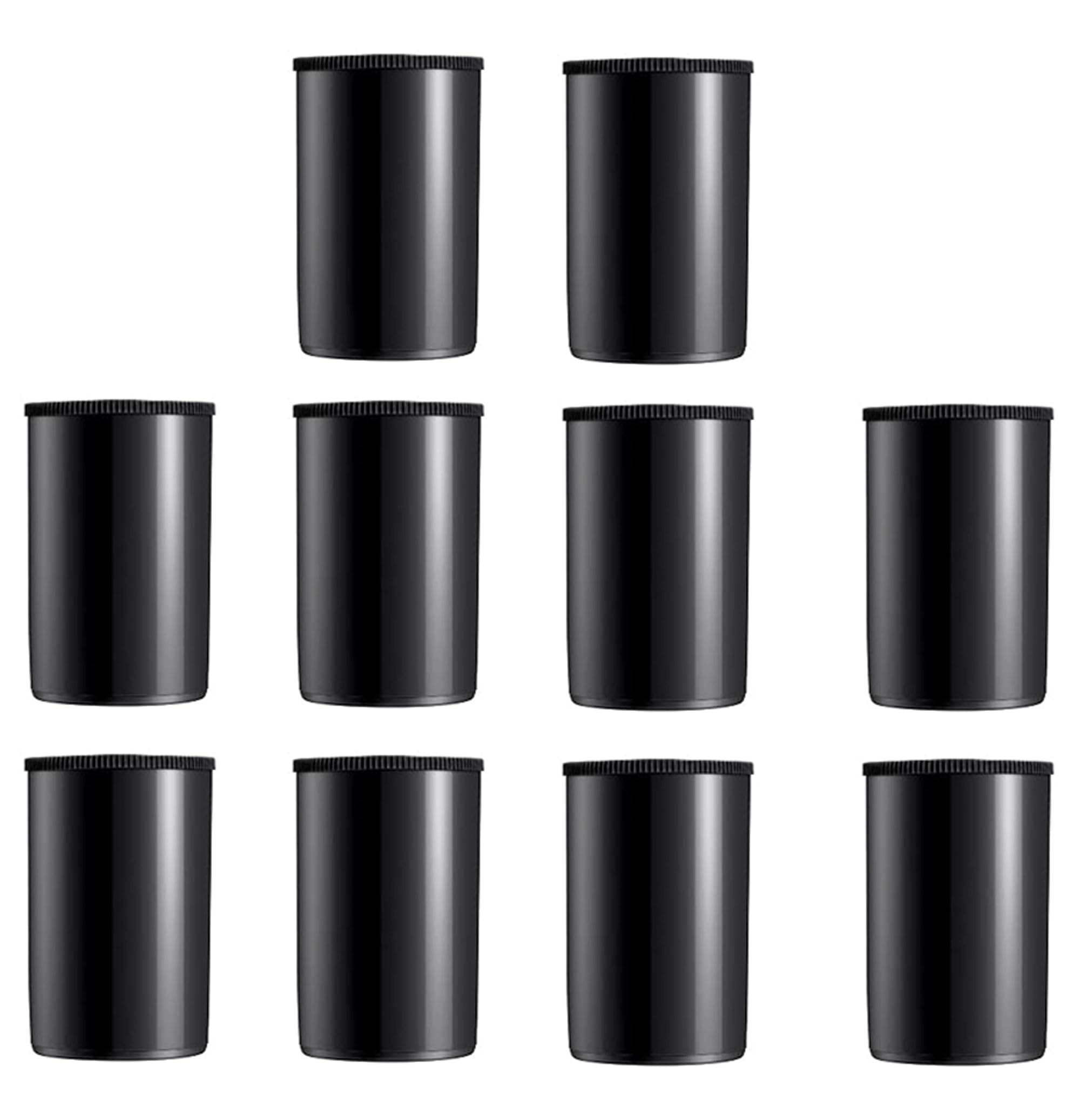 Ciffra Black Film Canister Storage Container, 33Mm, Pack Of 10, With Lids
