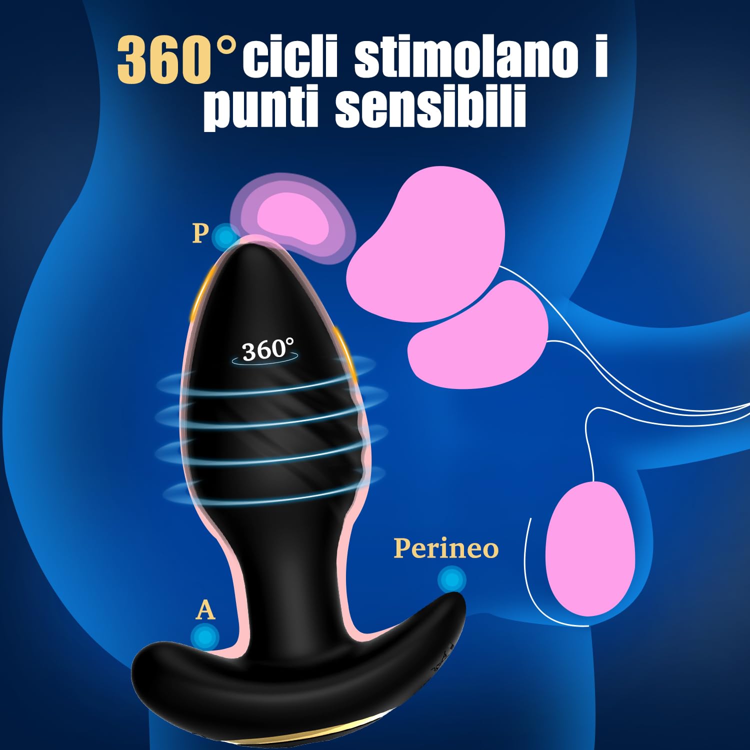 Vibratore Anale Sexytoysys Uomo Plug Anale-Dilatatore donna Vibratoreper Donna Professionale Plug Anale Telecomando APP Sexytoysys Coppia Vibratori Plug Analesex Toy Vibratore per Uomo Sex Toys (Nero)