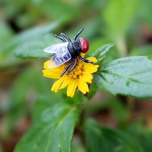 Miniatura 6 de BEINME Moscas falsas, manualidades de Halloween, bromas, moscas de plástico para poner en caca falsa, risas reales, regalo perfecto (XS-negro), 0.6