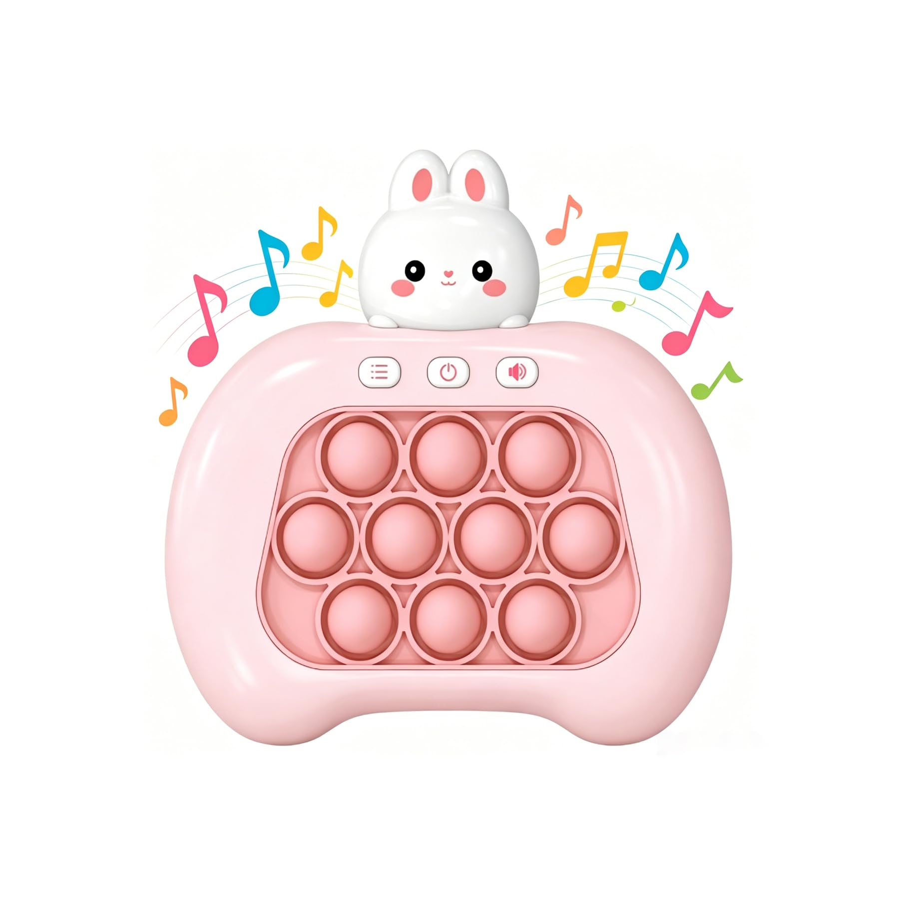 Pop It Game for Kids, Handheld Push Game Console with Multiplayer & Memory Modes, Pop It Fidget Toy and Reaction Game, Travel Road Trip Fidgets for Kids Boys Girls Age 3+ (Bunny)