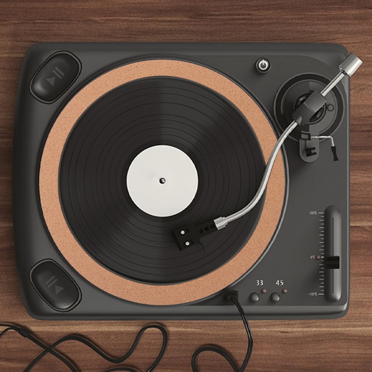 Yardwe 3Pcs Cork Turntable Mat Durable Vinyl Record Player Pad for Phonograph Absorbing Natural Cork Material for Home Use ? Design