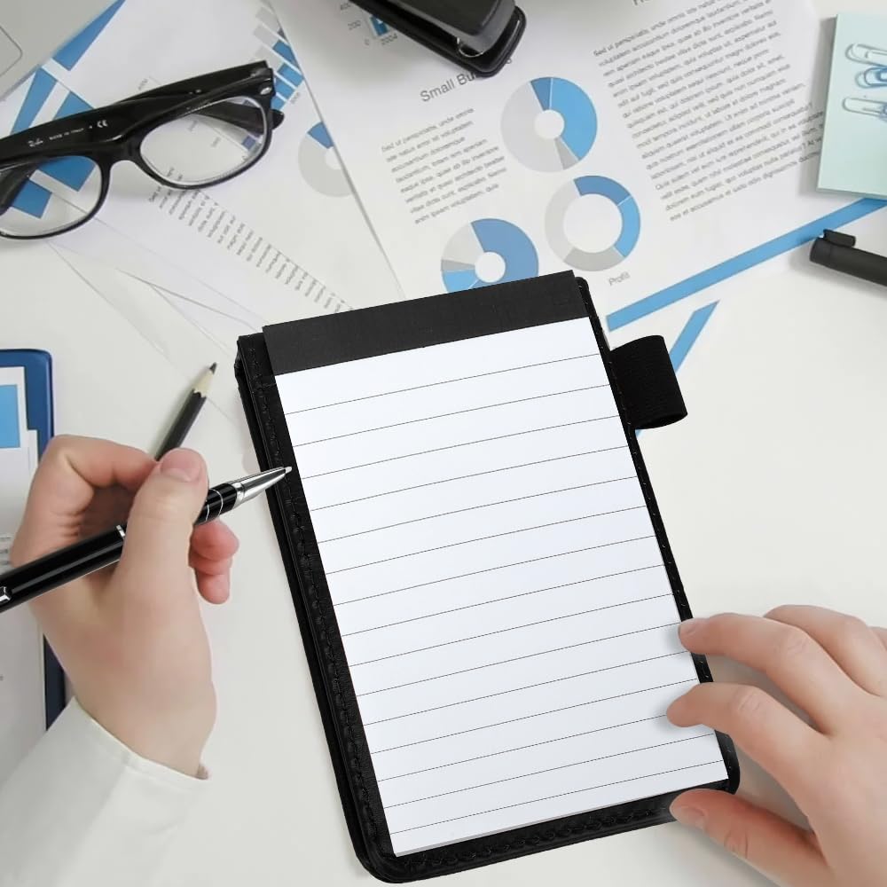 A7 Pocket Notebook With Pen - 5 Pcs Leather Mini Notebook Set