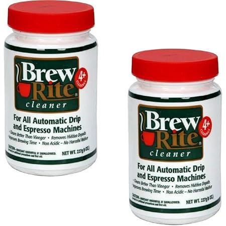 Brew Rite Coffee Maker Cleaner for Home Coffee Machines and Espresso Equipment, 2 Pack (8 oz. each)