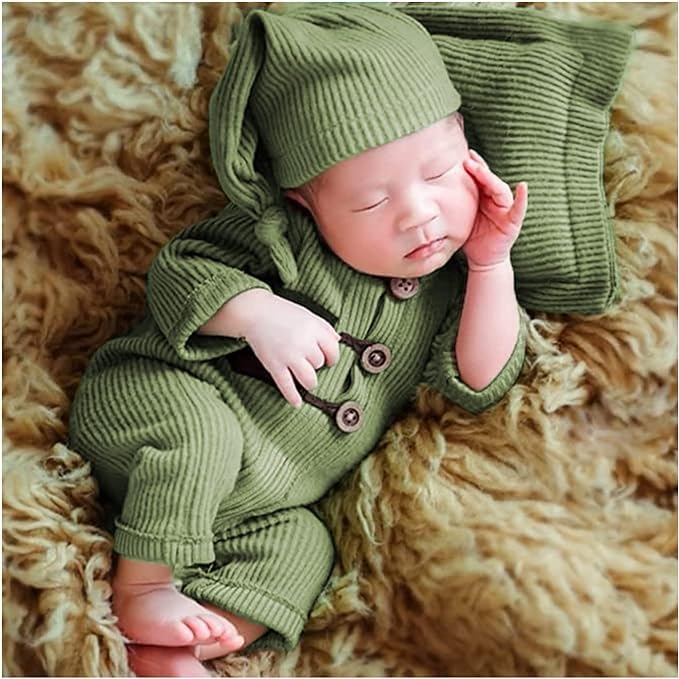 Newborn Photography Outfits Boy Girl Baby Photo Romper Knit Bodysuit Outfit Prop2