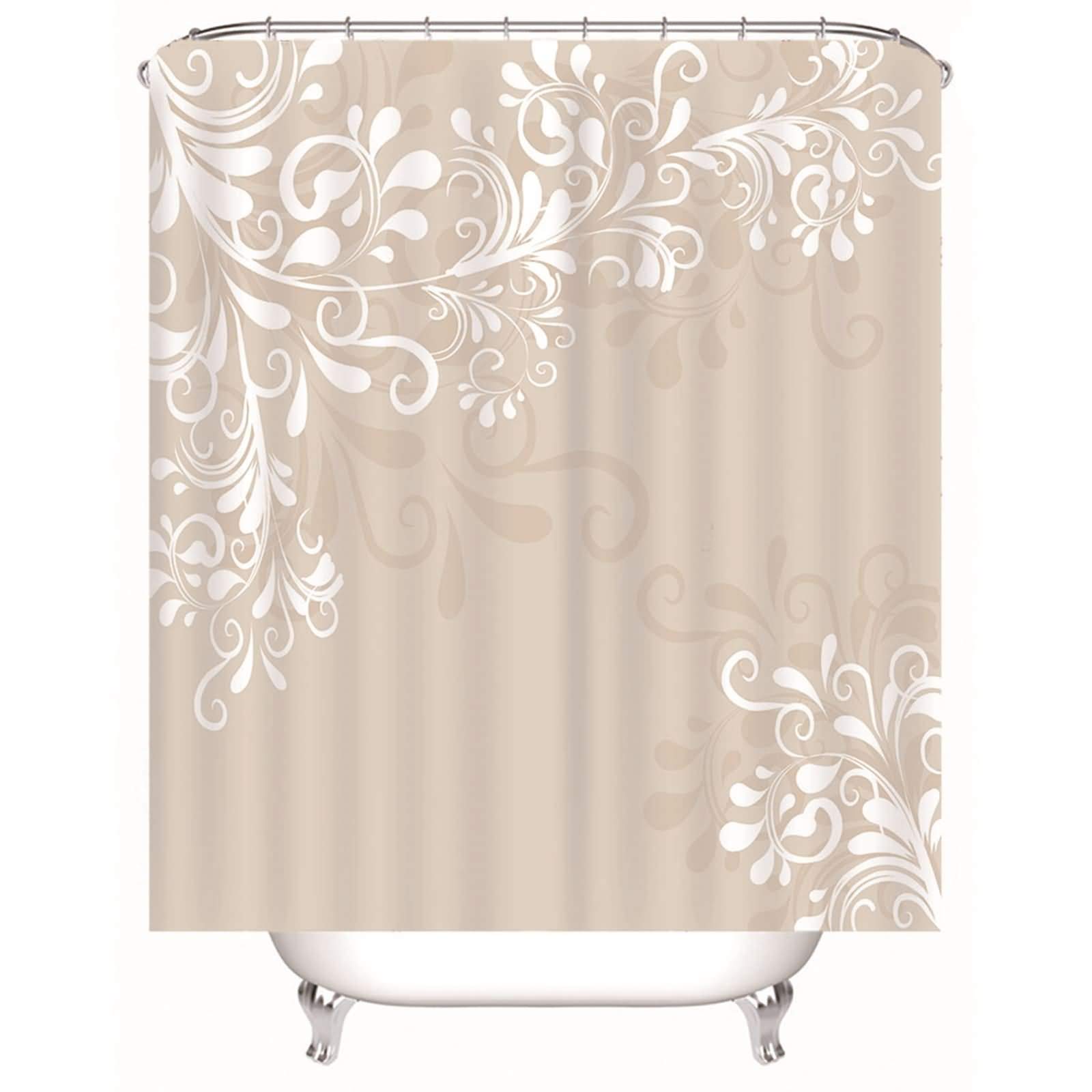 Rideau douche anti regard vigne beige pour fenêtre de salle de bain