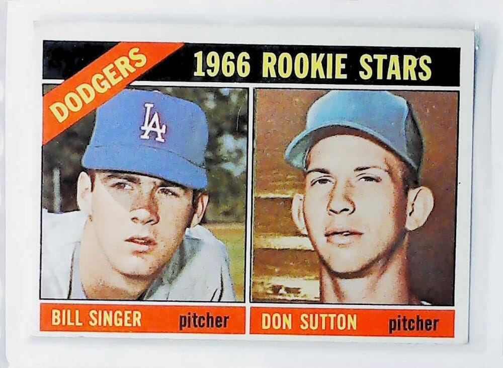 1966 Topps Series 4 Baseball #288 Bill Singer/Don Sutton RC Rookie Los Angeles Dodgers Set Break #1 Trading Card (Scans Show Actual Card)