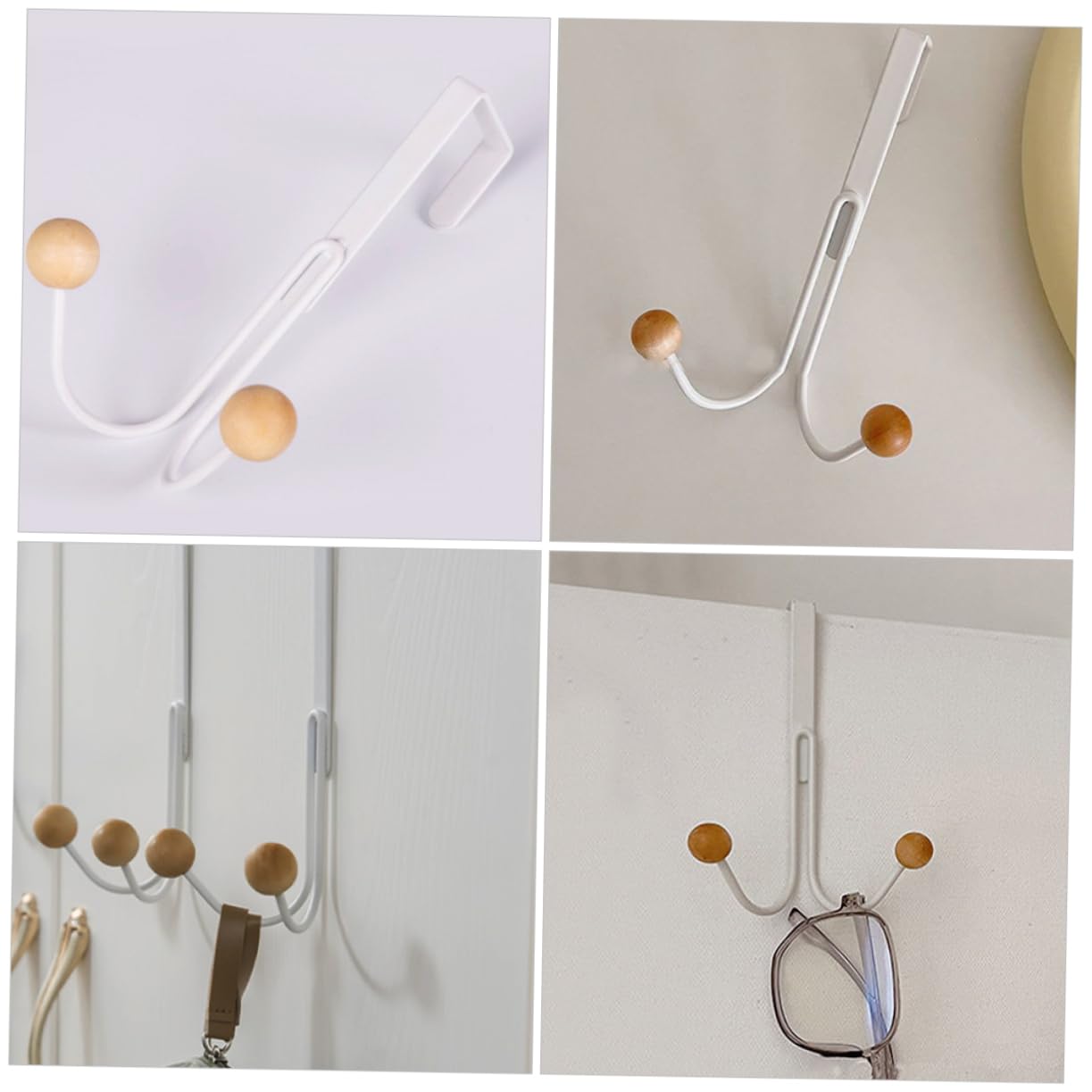 Beatifufu 2pcs Door Hook Hanger Clothes Racks Towel Racks Towel Holder Heavy Duty Clothes Rack Door Hanging Hook Wreath Hooks for Door Cubicle Hooks Hook for Door Wreath White Iron