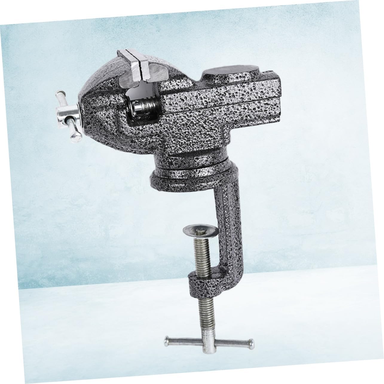 360-Degree Rotating 2-Inch Table Vise Clamp Portable Mini Flat Clamp for Woodworking Jewelry Making and DIY Crafts with Swivel Base Household Bench Vise Tool