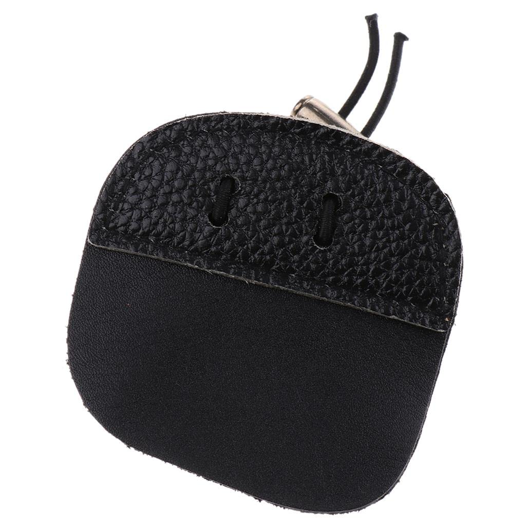 2Pcs Tiro Con L'arco Finger 3 Protector sotto Tabs Finger Saver Proteggere Guardia per Mano Sinistra Destra - Nero