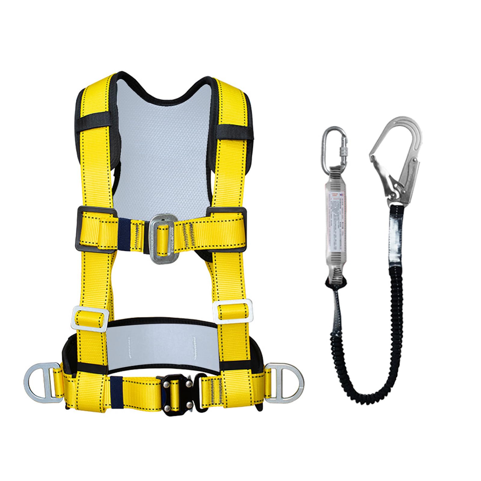 Imbracatura di Sicurezza Anticaduta, Imbracatura Anticaduta con Spallaccio Staccabile Carico 90 kg, Ergonomica Regolabile Imbrago per il servizio di soccorso alpino all'aperto