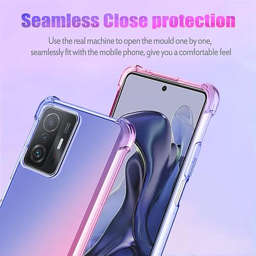 Miniatura 3 de Gufuwo Funda para Xiaomi 11T ProXiaomi 11T Cute Case Girls Women Gradient Slim Anti Scratch Soft TPU Phone Cover a prueba de golpes Funda protectora