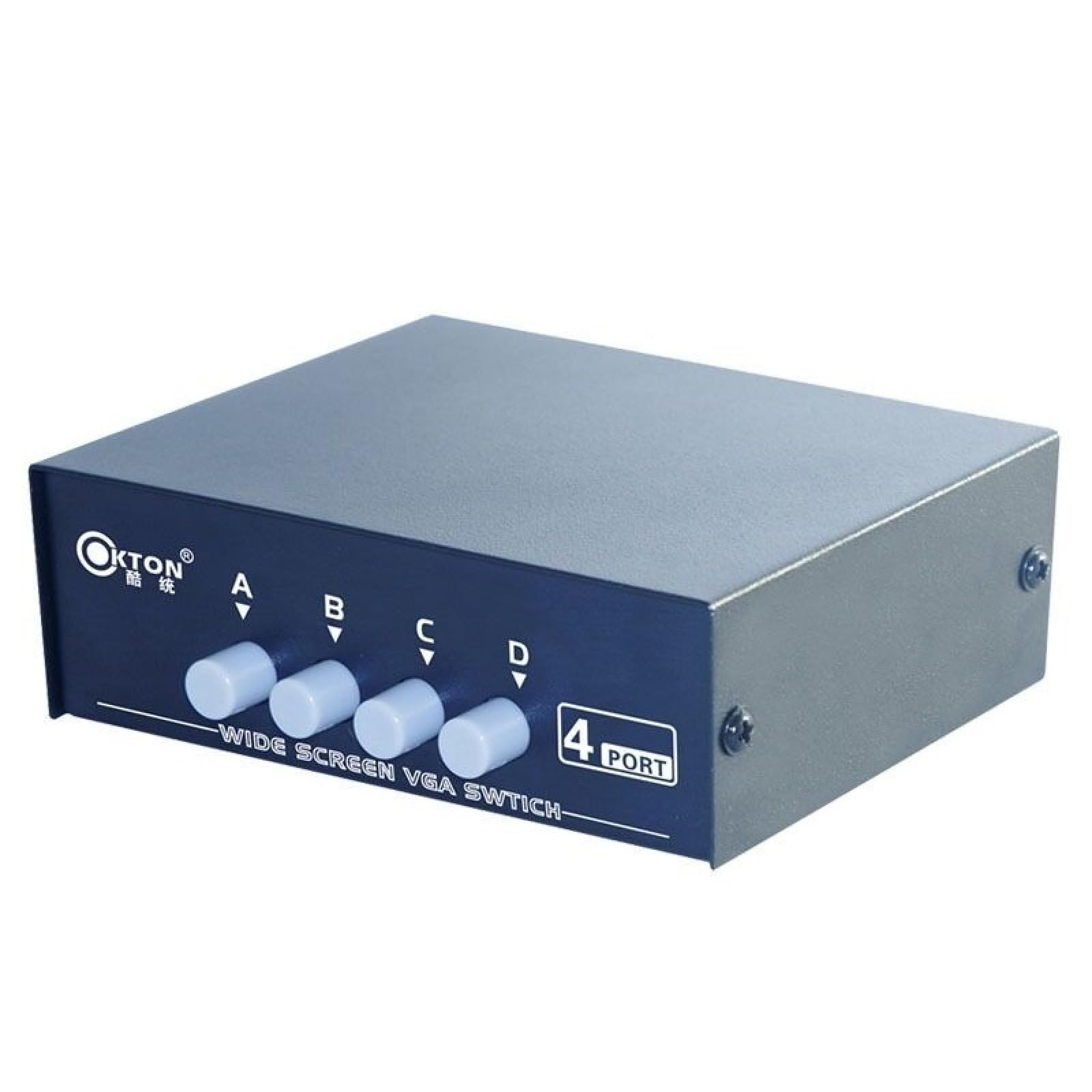 4 Port VGA Manual Switch Box, Female 15 Pins VGA Ports for 4 Computers Share 1 LCD PC TV Monitor