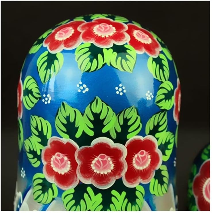 Russian Nesting Dolls Creative Matryoshka 10 Pieces of Matryoshka Dolls Fashion Wedding Birthday Gift Souvenirs Wooden Ornaments (Color : A)