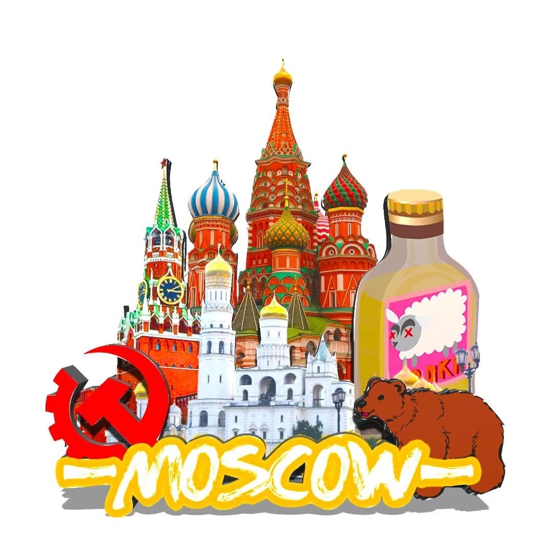 Russia Moscow Magnet Fridge Magnet Wooden 3D Landmarks Travel Collectible Souvenirs Decoration Handmade-362