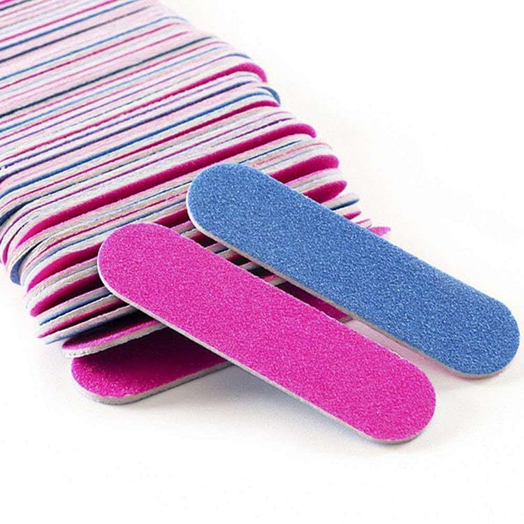 BOLT BEE Mini Nail File 100 Pcs (180/240 Grit) – Disposable Double-Sided Emery Boards for Manicure & Pedicure, Professional Salon & Home Use, Nail Shaping & Finishing (Blue & Pink)-image-42