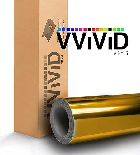 Miniatura 3 de VViViD Rollo de película adhesiva de vinilo dorado cromado brillante, liberación de aire, para bricolaje (48 x 60 pulgadas)