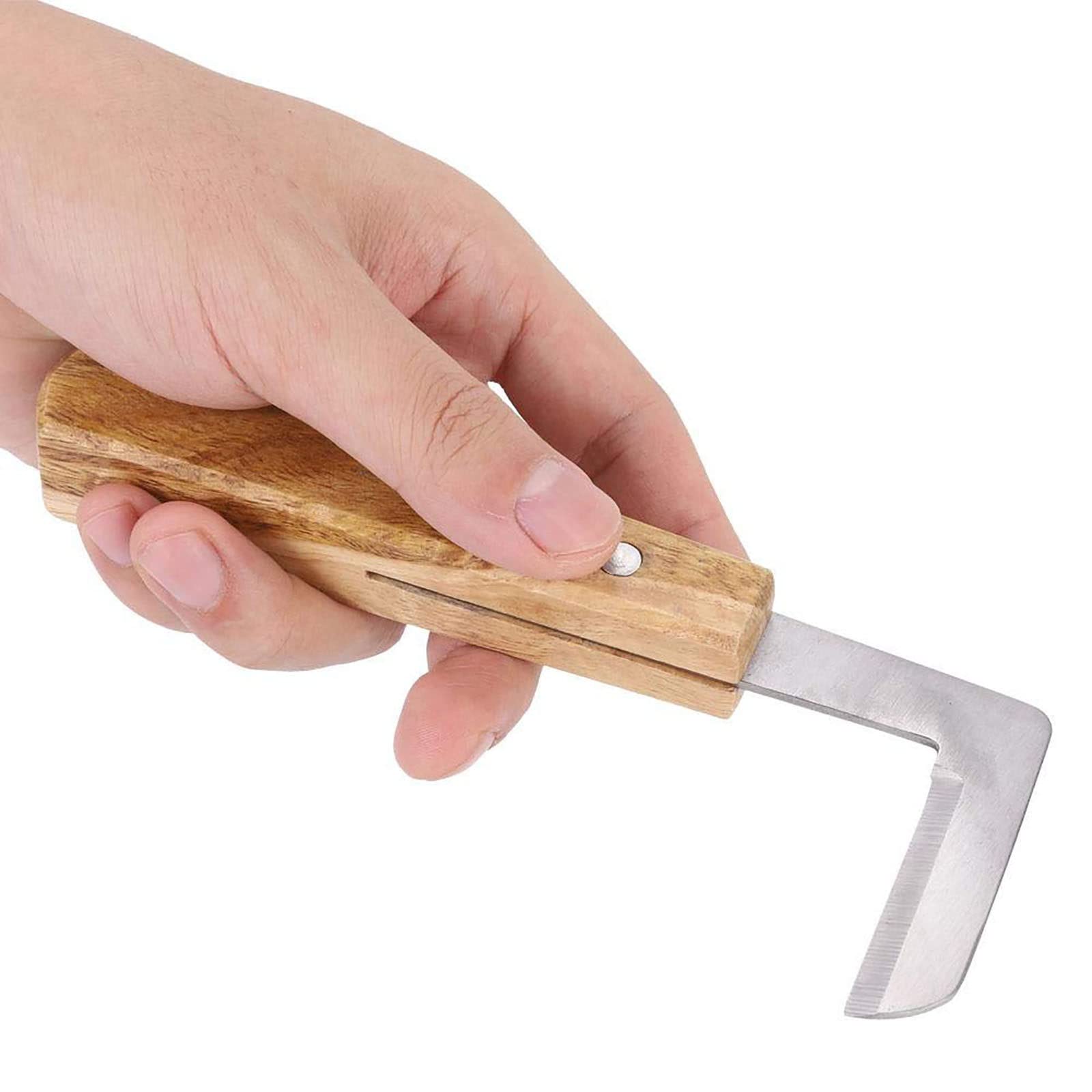 Kit de corte de pezuña, 4 clips de herradura, cuchillo de corte de pezuñas de vaca, herramientas de cuidado de herradura para varios animales, para zurdos y diestros