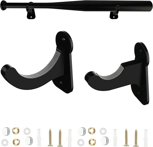 Miniatura 8 de Cosmos 1 juego de soporte de pared de bate de béisbol acrílico para bate de béisbol, soporte de pared horizontal para bate de sóftbol, soporte de