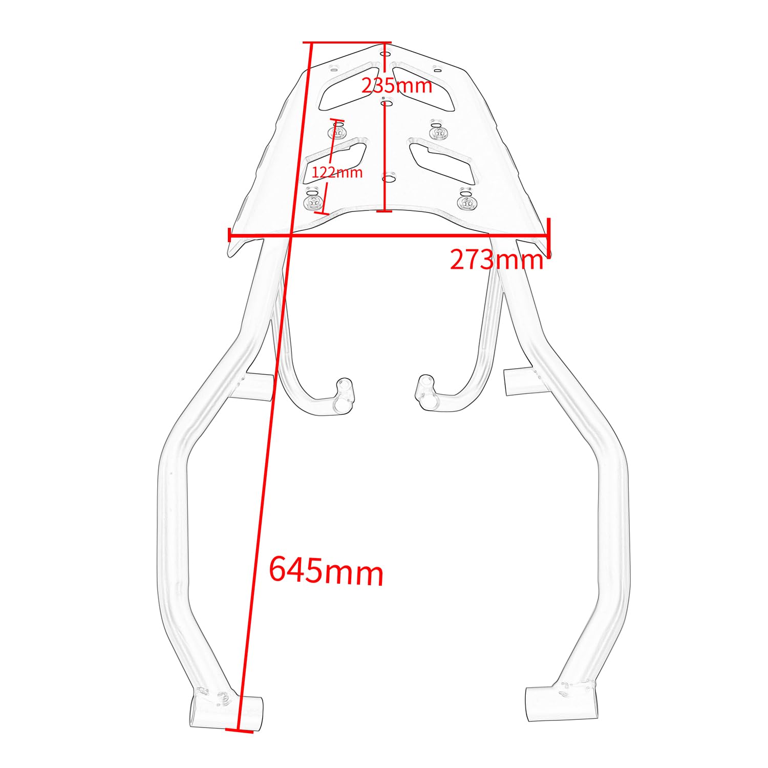 Portaequipajes Trasero de Acero para Motocicleta, Soporte de Barra extendido, Soporte de Montaje Superior, Kit de Placa, Accesorios para Tenere 700 Tenere700 2018 2019 2020 2021 2022 2023